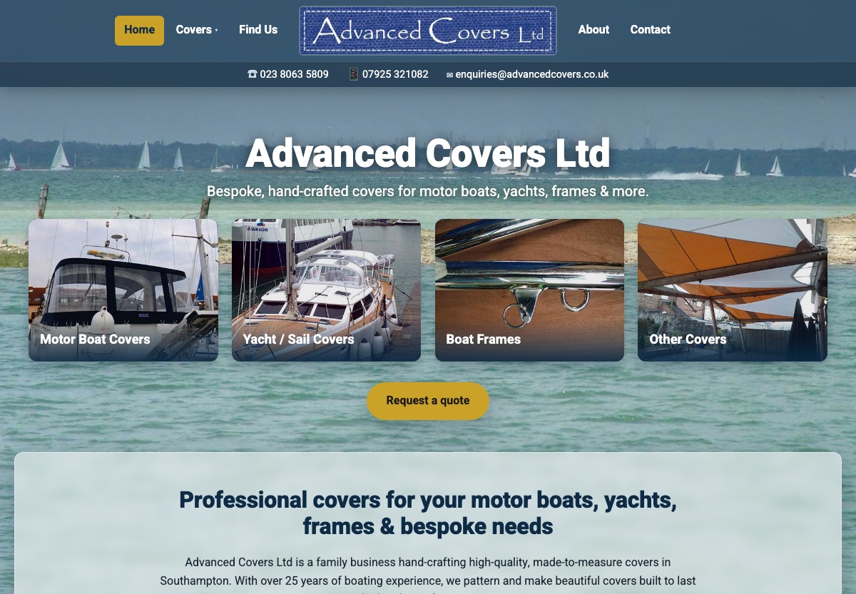 Advanced Covers marine covers website