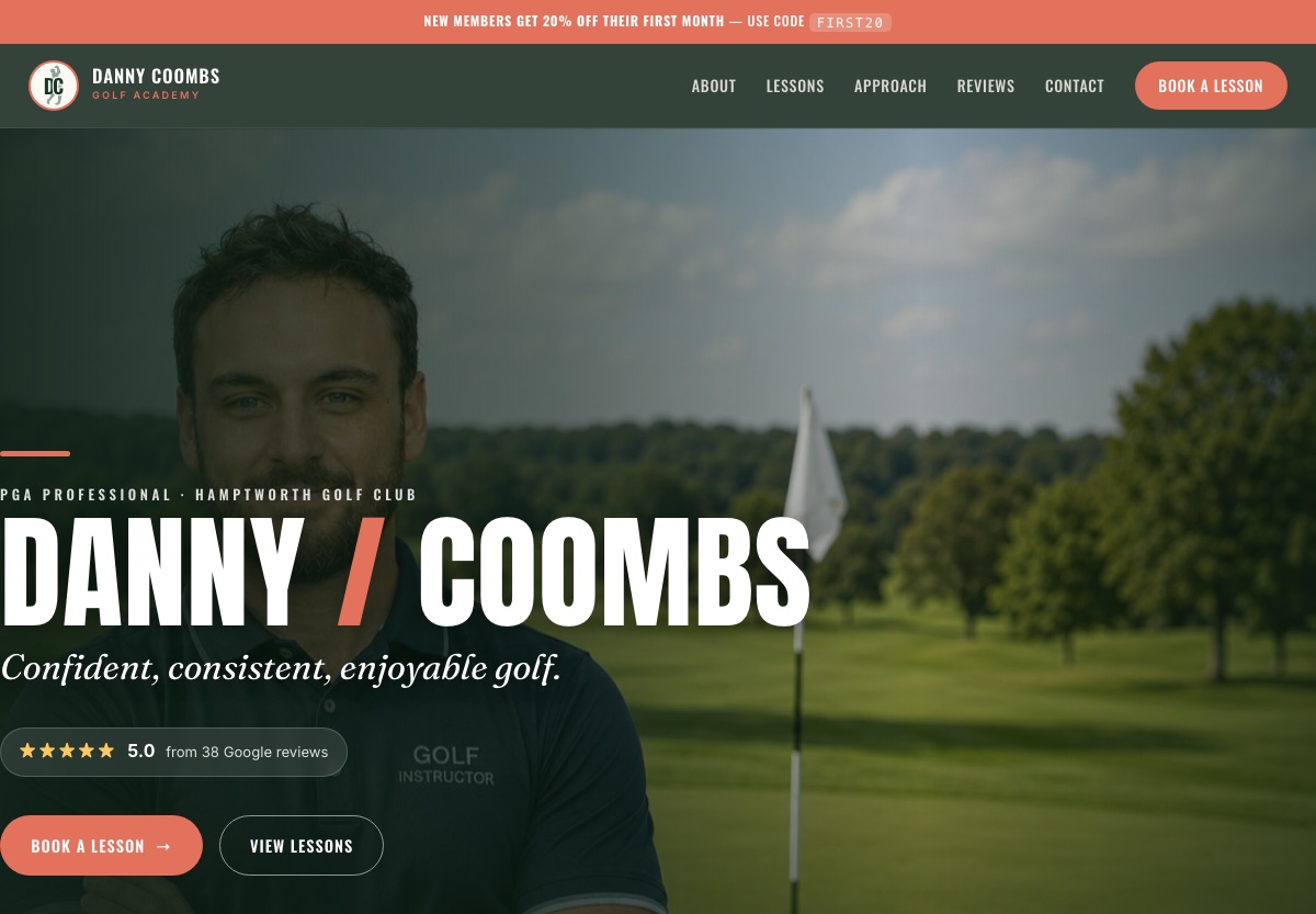Danny Coombs Golf Academy website