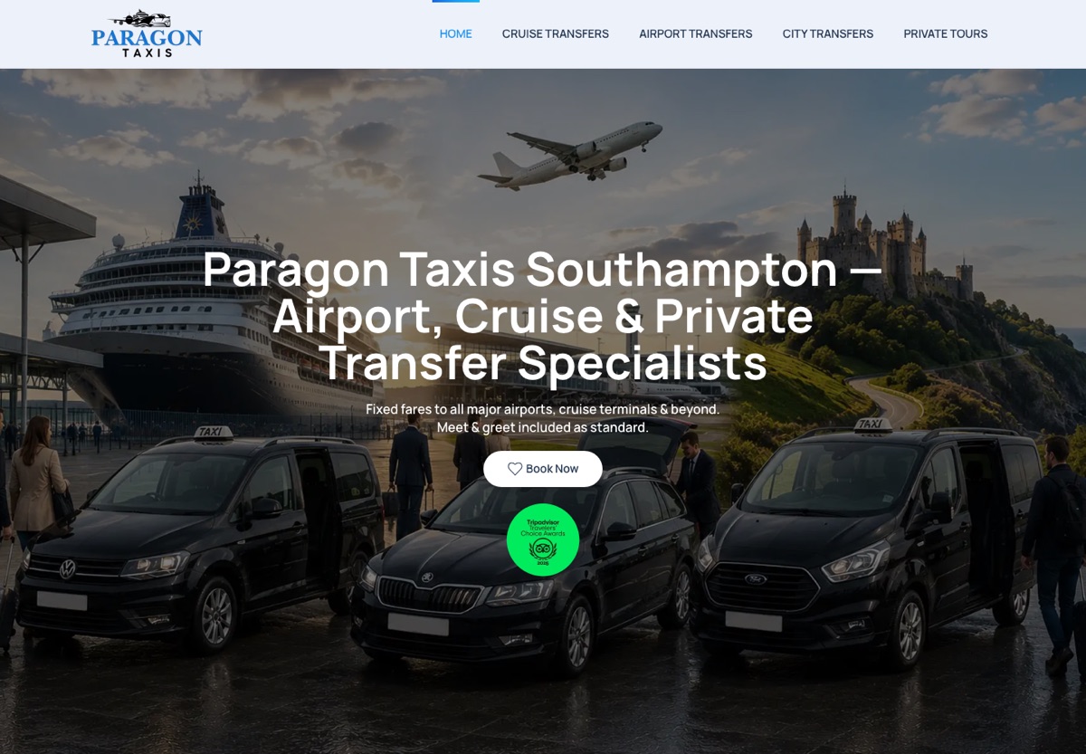 Paragon Taxis website and booking system