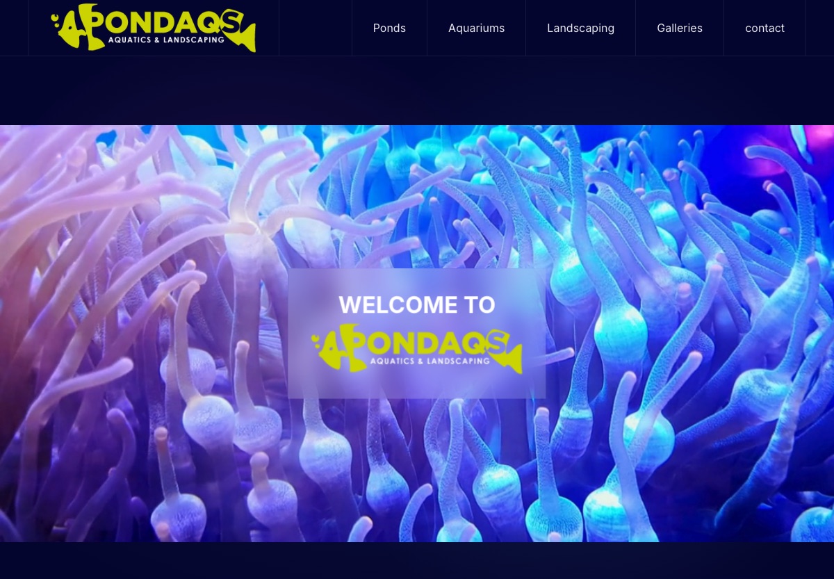 Pondaqs ponds, aquariums and landscaping website