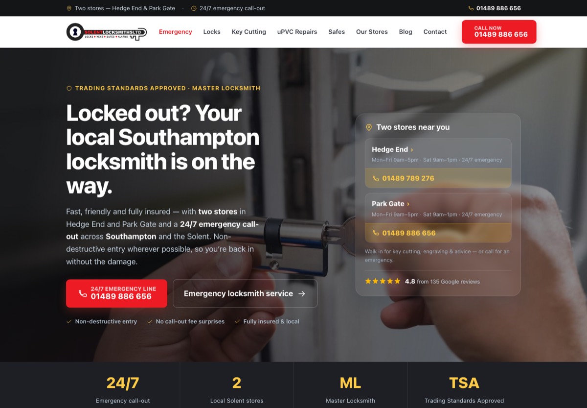 Solent Locksmiths website